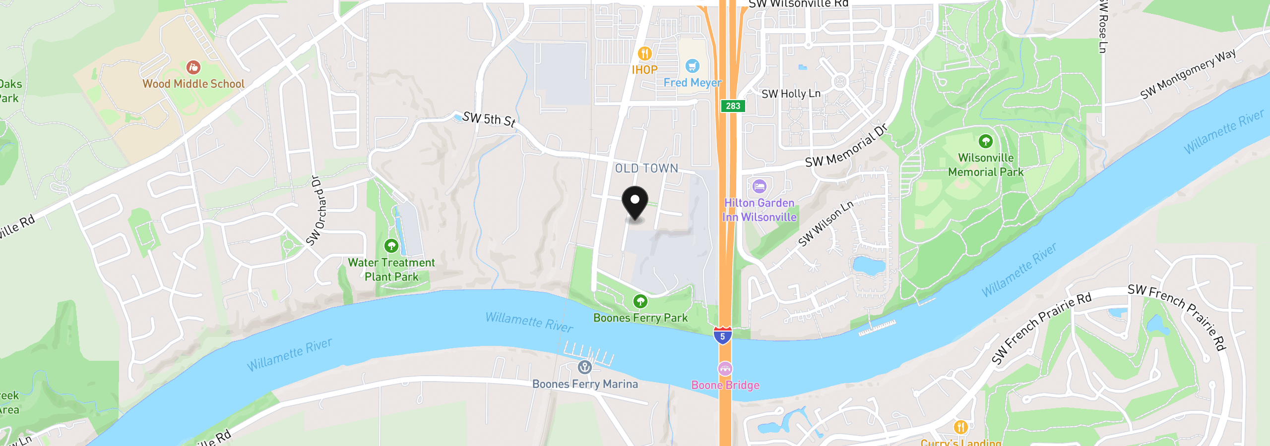 Map showing the location of 30930 SW Magnolia Ave, Wilsonville, OR 97070