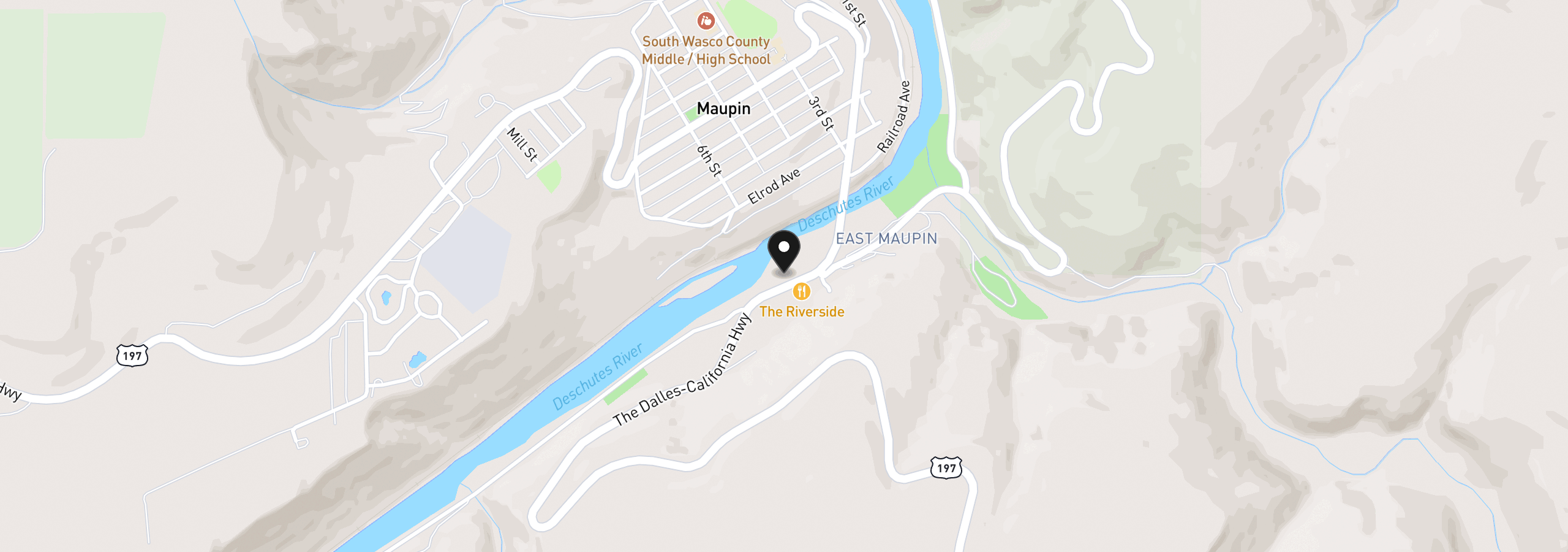 Map showing the location of 322 Alan Lane, Maupin, OR 97037