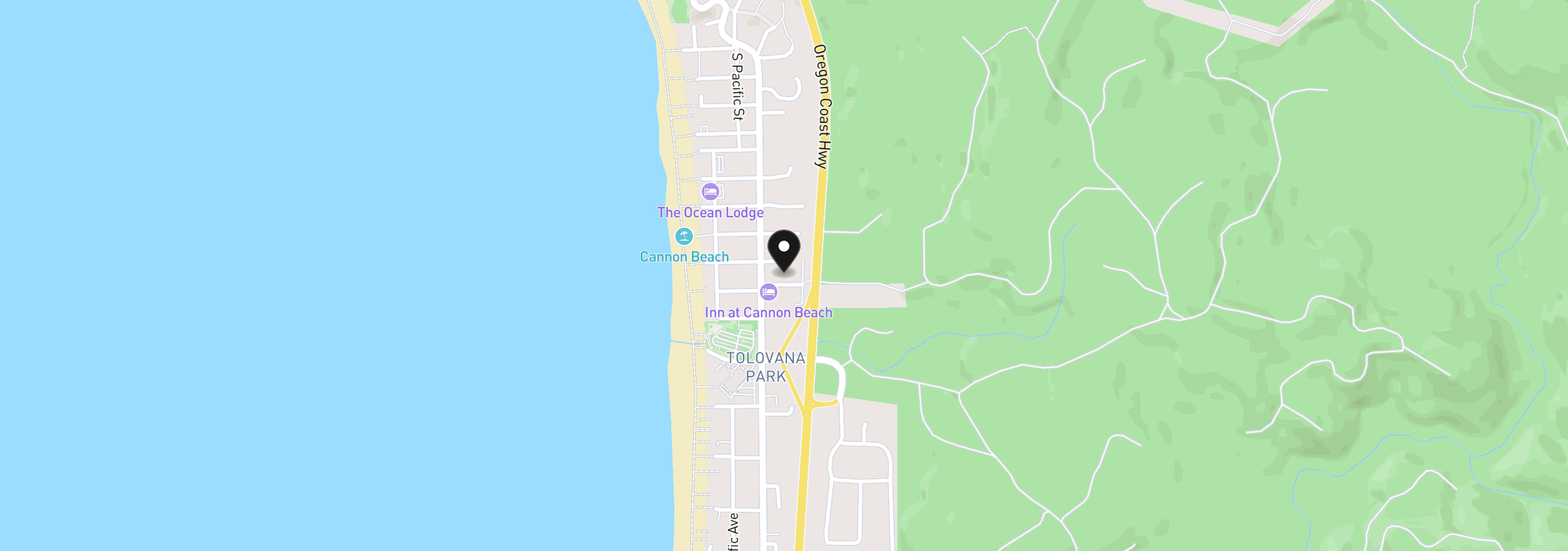 Map showing the location of 132 E Surfcrest Ave C1-H, Cannon Beach, OR 97110