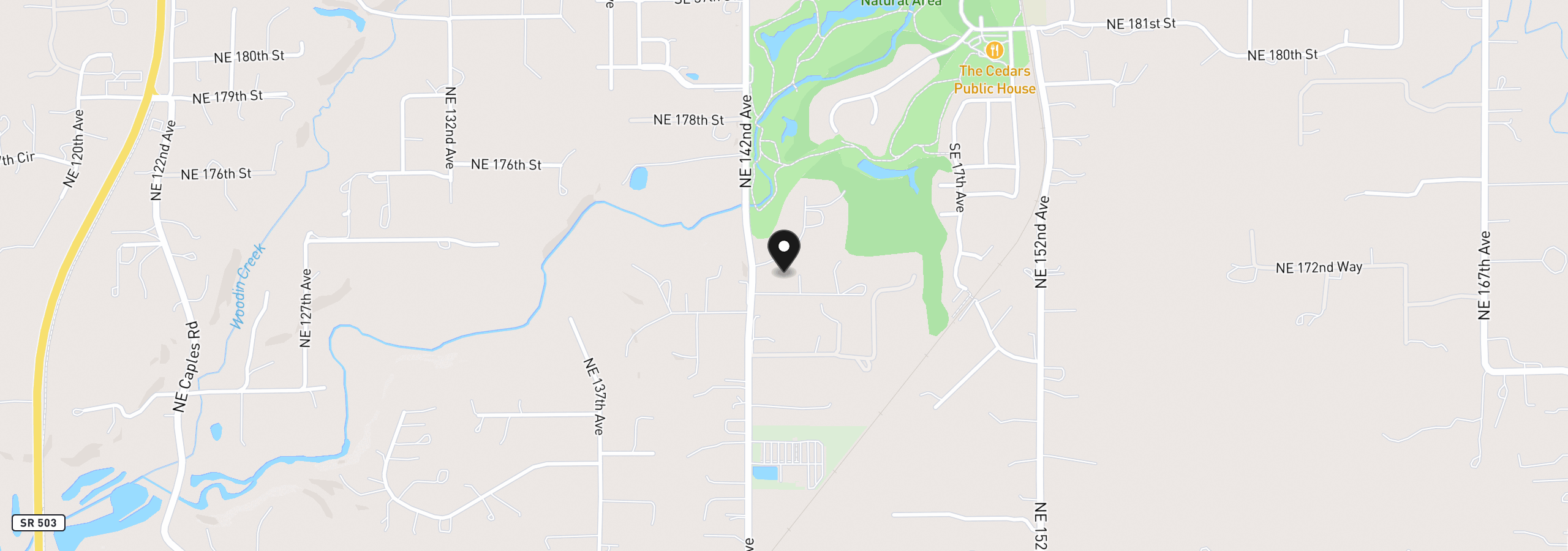 Map showing the location of 14300 NE 172nd Cir, Brush Prairie, Wa 98606