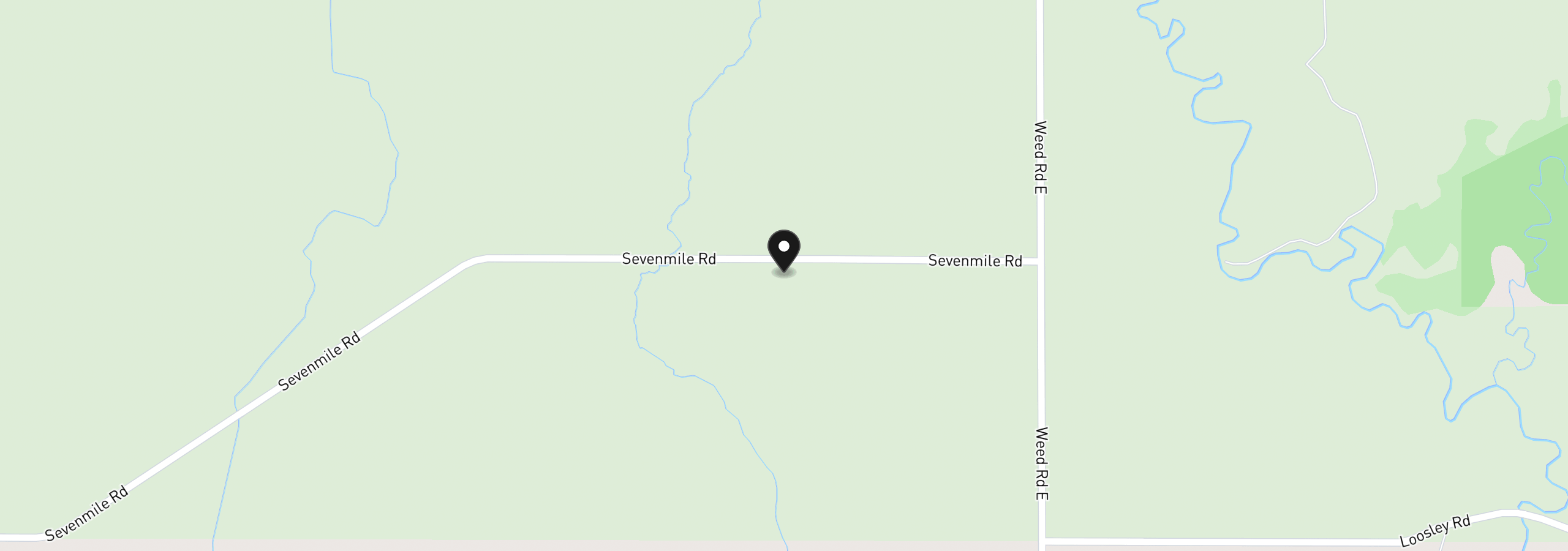 Map showing the location of 9800 Seven Mile Rd, Fort Klamath, OR 97626