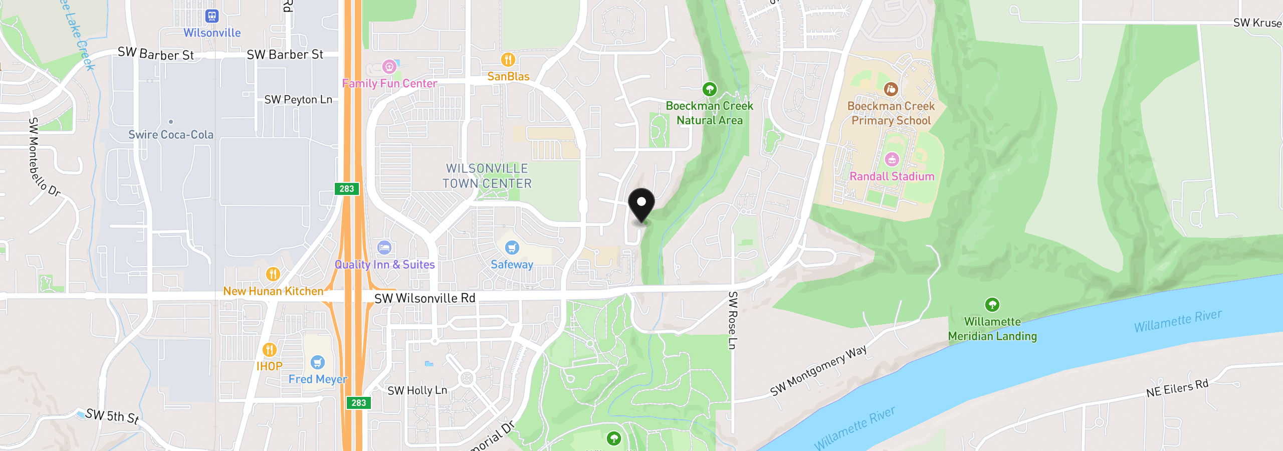 Map showing the location of 29720 SW Courtside Dr 52, Wilsonville, OR 97070