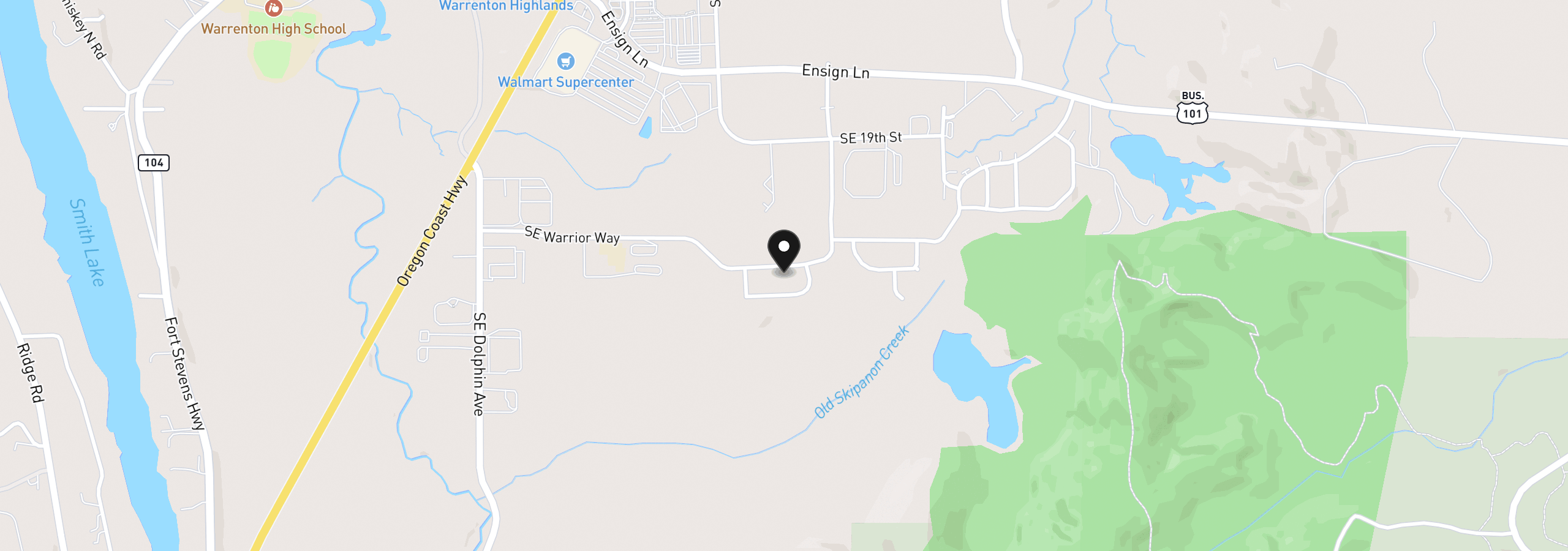 Map showing the location of 1155 SE Bugle Ave, Warrenton, OR 97146