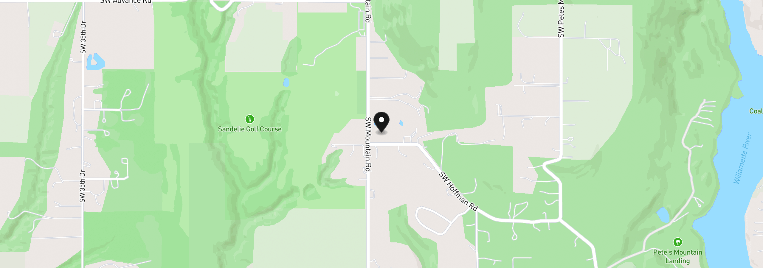 Map showing the location of 1483 SW Hoffman Rd, West Linn, OR 97068