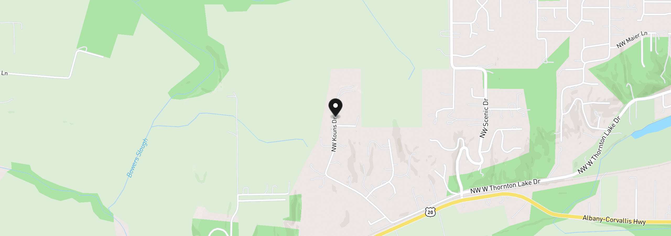 Map showing the location of 0 NW Kouns Dr, Albany, OR 97321