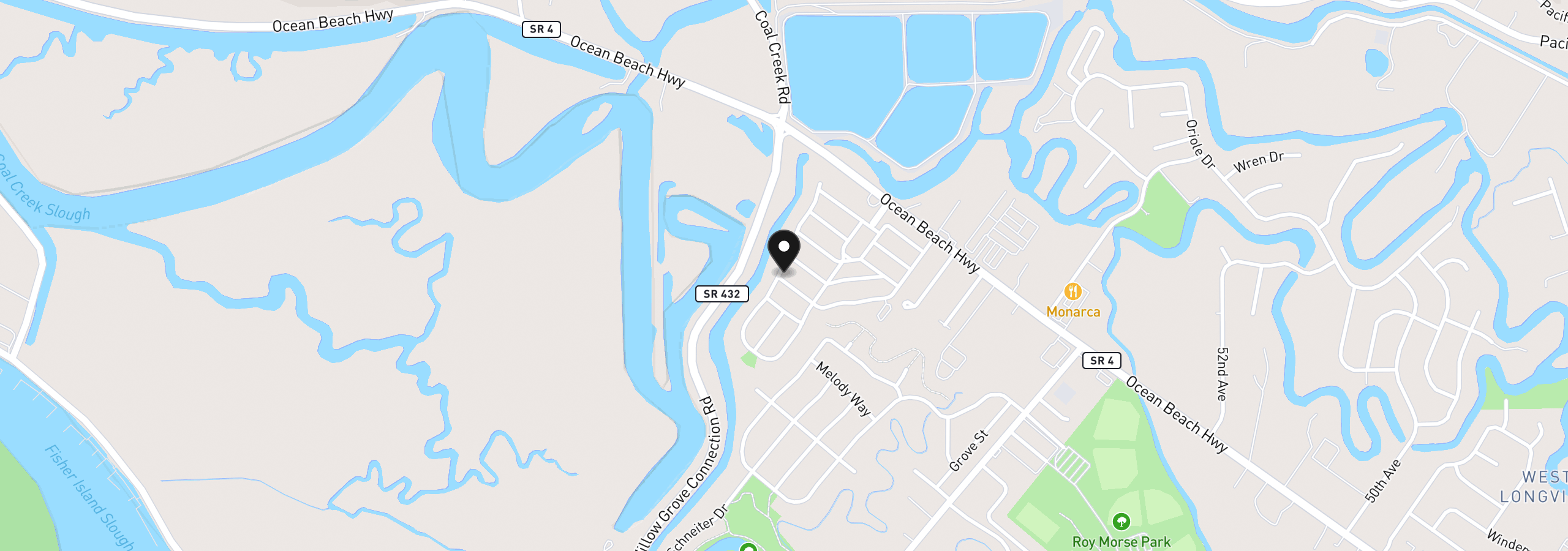 Map showing the location of 610 Egret Ln, Longview, Wa 98632
