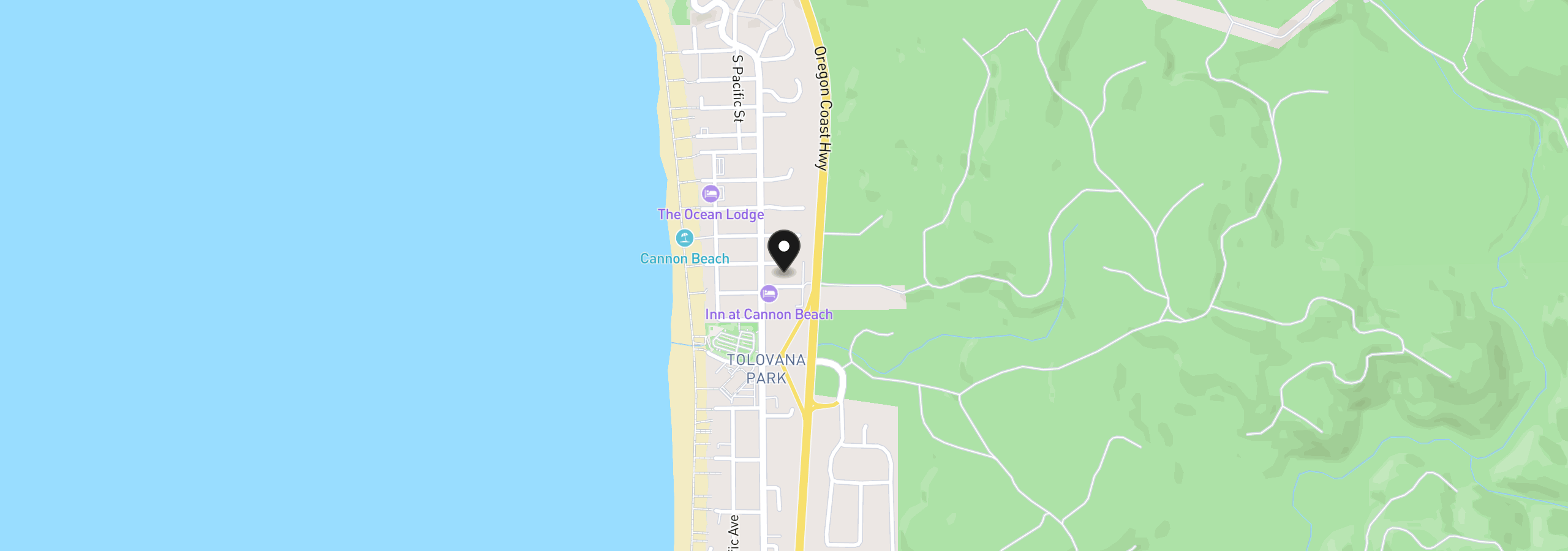 Map showing the location of 132 E Surfcrest Ave C1-D, Cannon Beach, OR 97110
