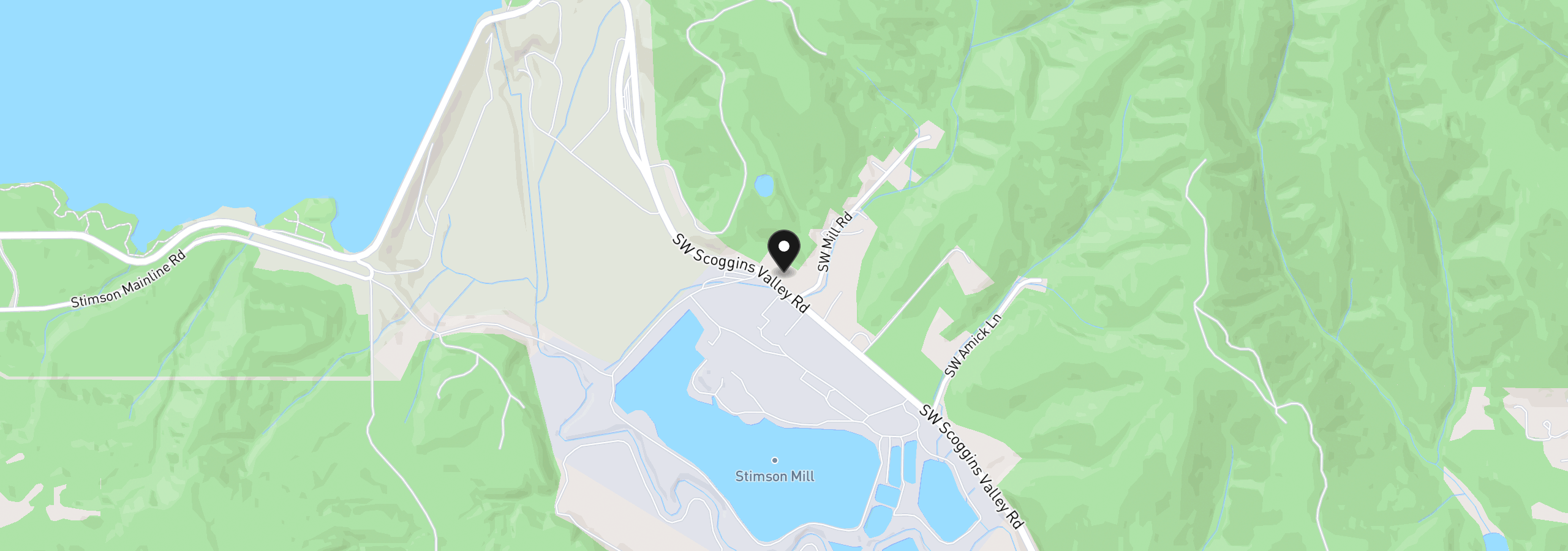 Map showing the location of 49719 SW Scoggins Valley Rd, Gaston, OR 97119