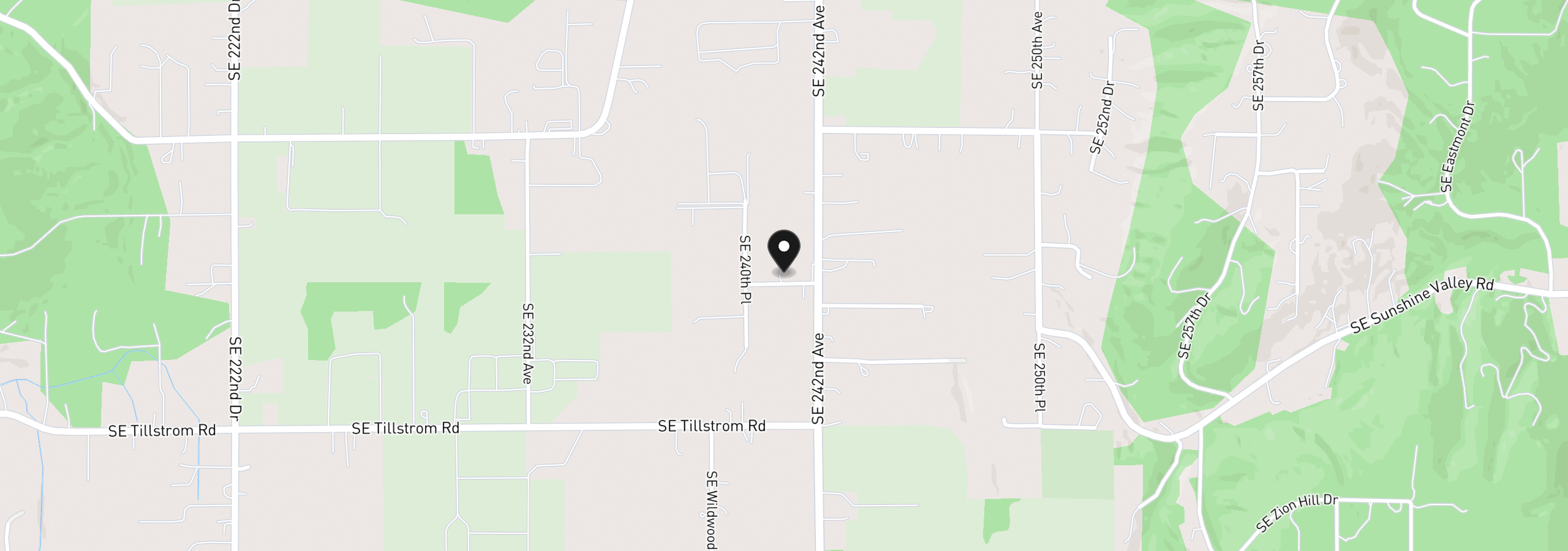 Map showing the location of 24105 SE Williams Pl, Damascus, OR 97089