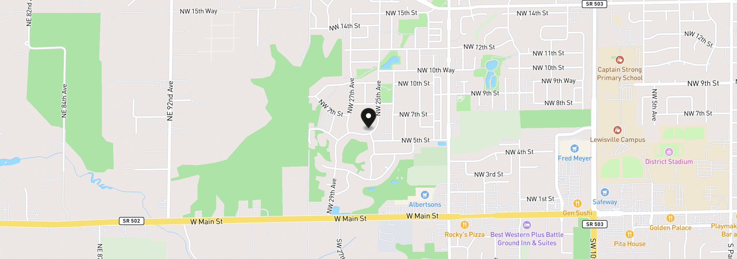 Map showing the location of 2520 NW 6th St, Battle Ground, Wa 98604