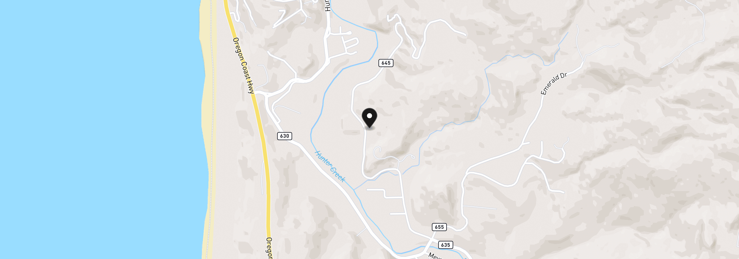 Map showing the location of 28397 Mateer Rd, Gold Beach, OR 97444