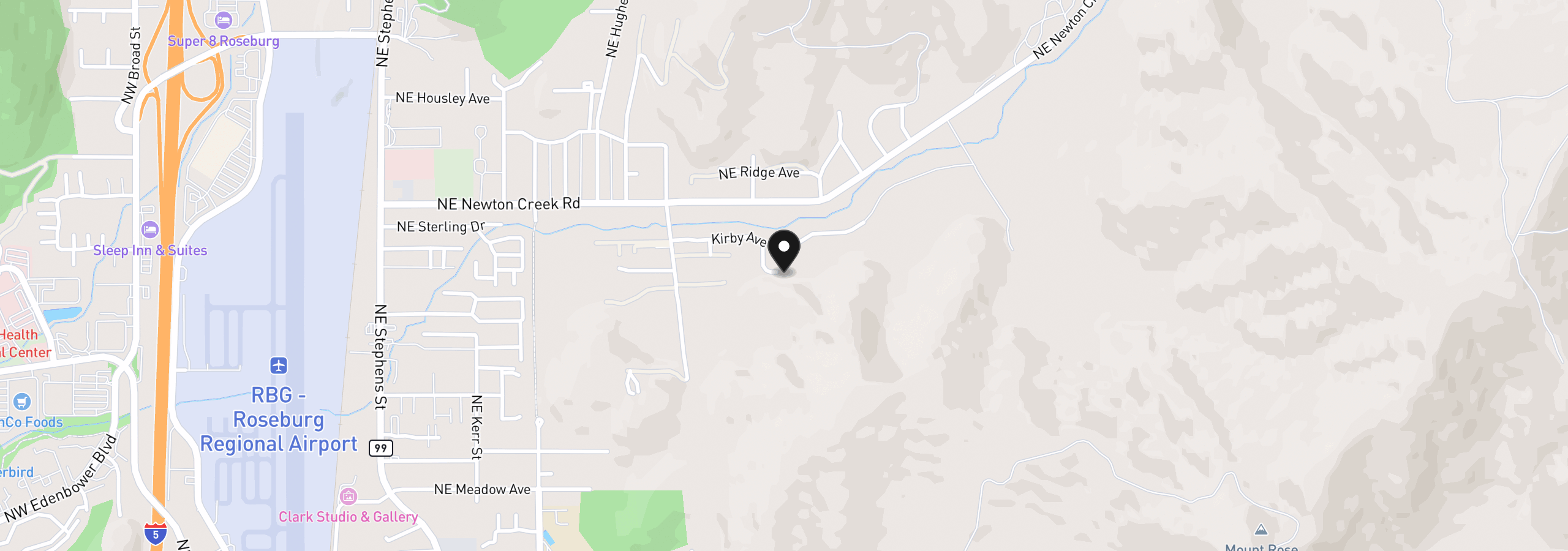 Map showing the location of 0 NE Carmen St, Roseburg, OR 97470
