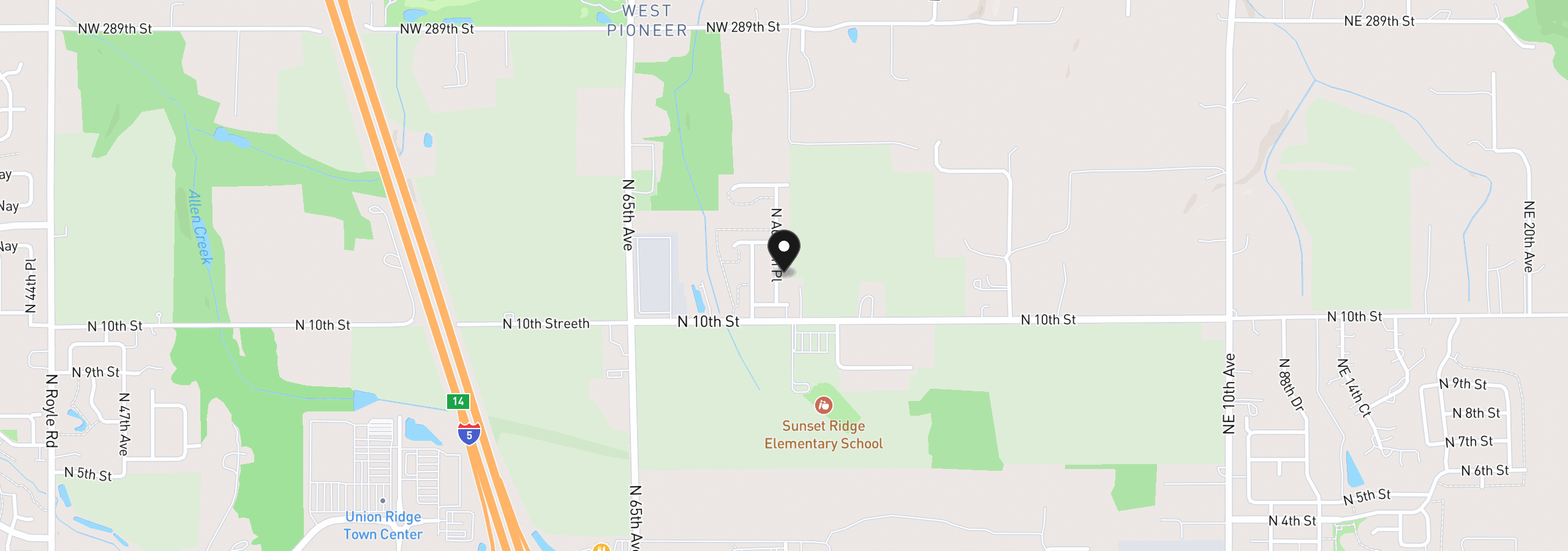 Map showing the location of 1128 N Auburn Pl, Ridgefield, Wa 98642