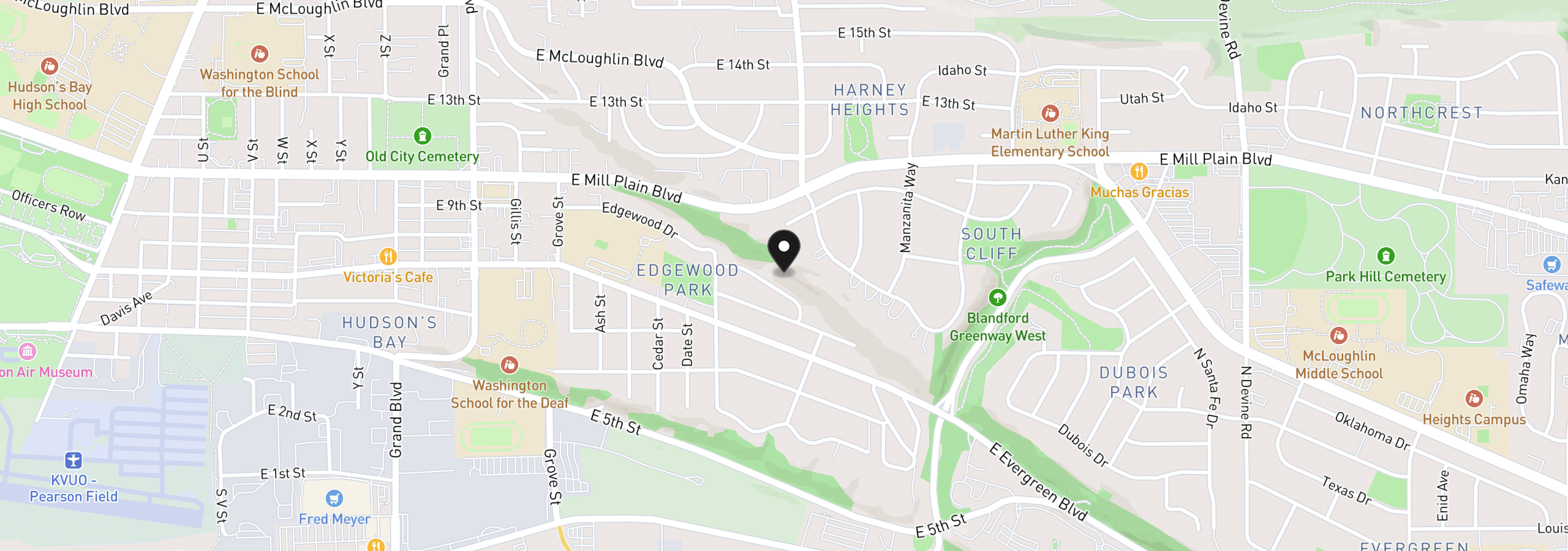 Map showing the location of 3816 Edgewood Dr, Vancouver, Wa 98661