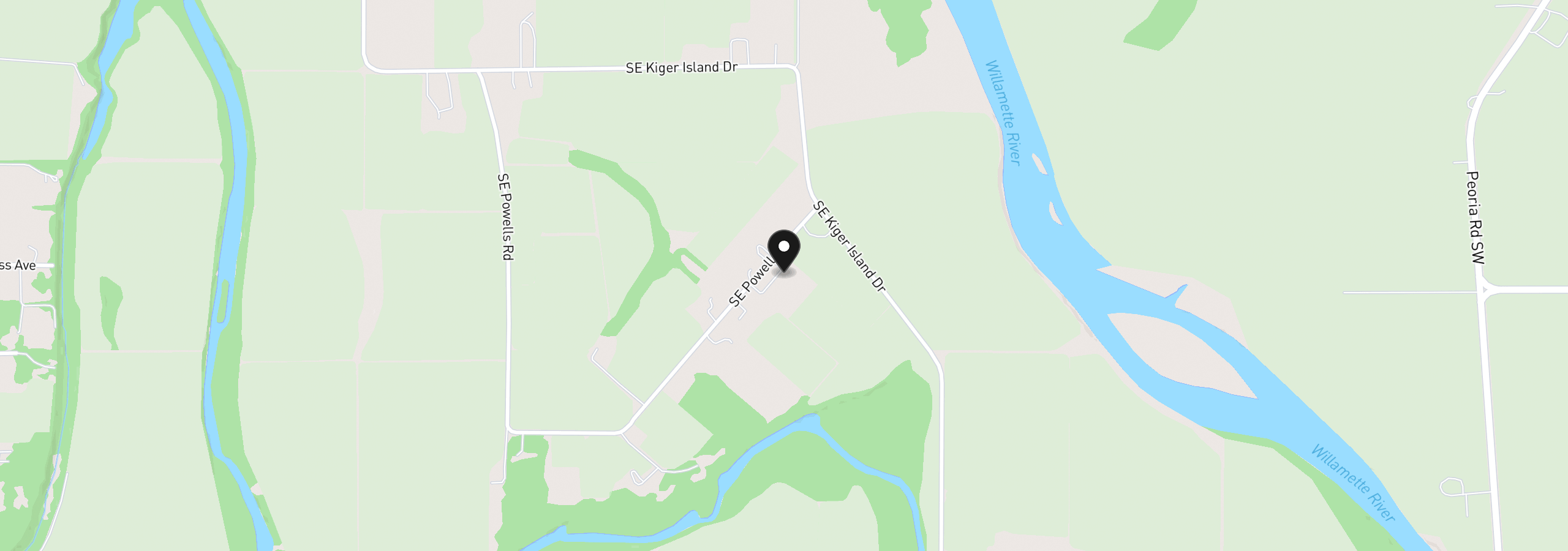Map showing the location of 2212 SE Powells Rd, Corvallis, OR 97333