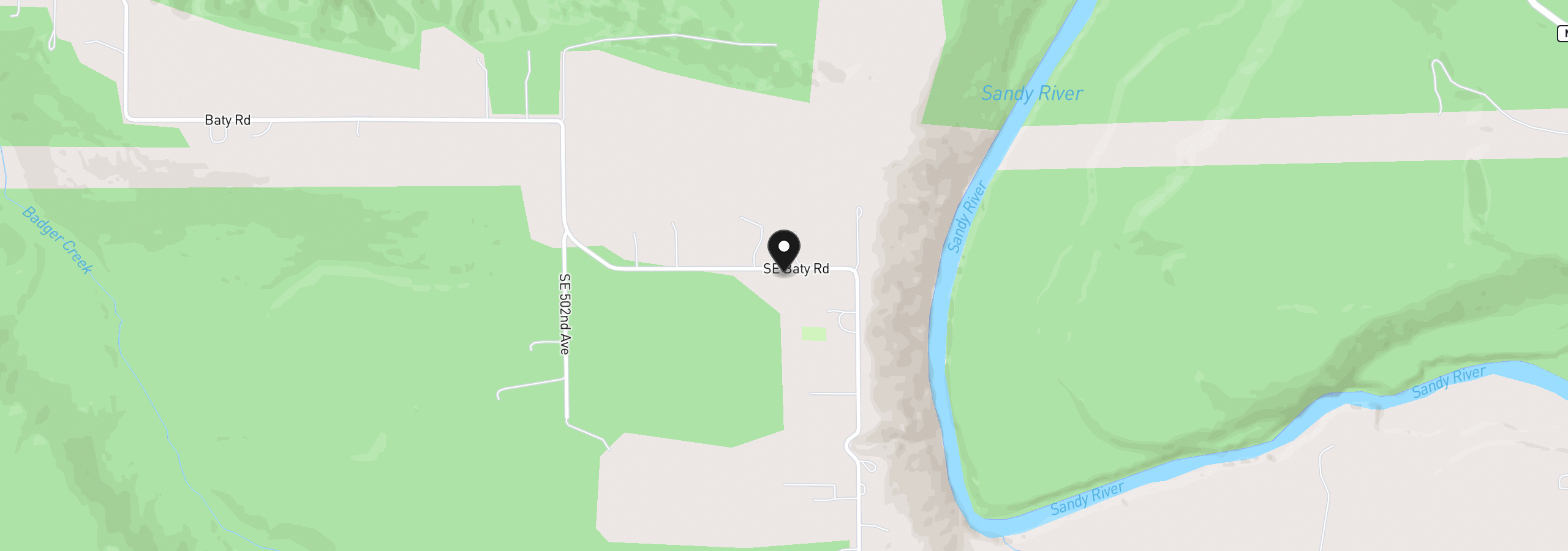 Map showing the location of 50775 SE Baty Rd, Sandy, OR 97055