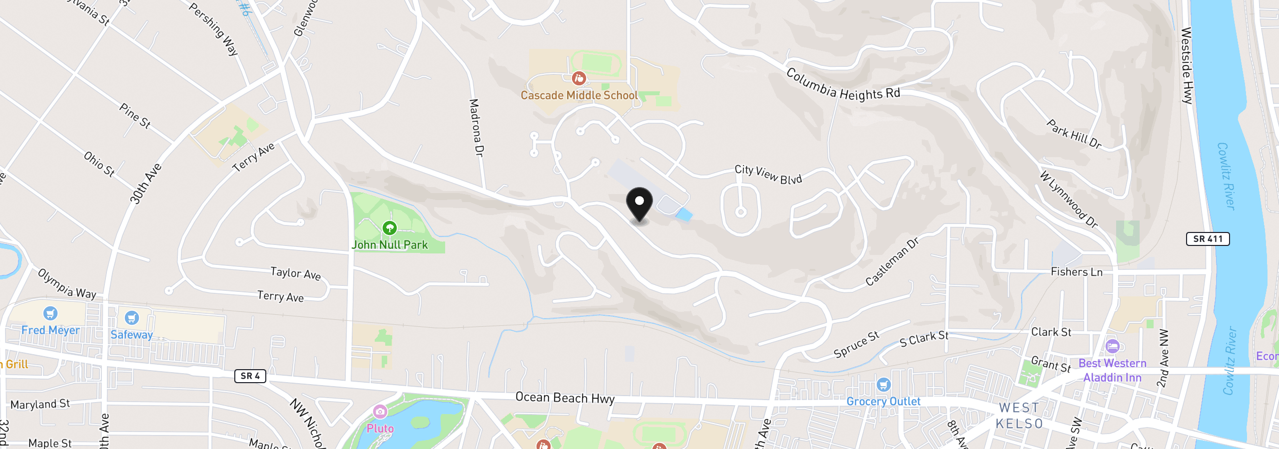 Map showing the location of 2302 Cedar Pl, Longview, Wa 98632