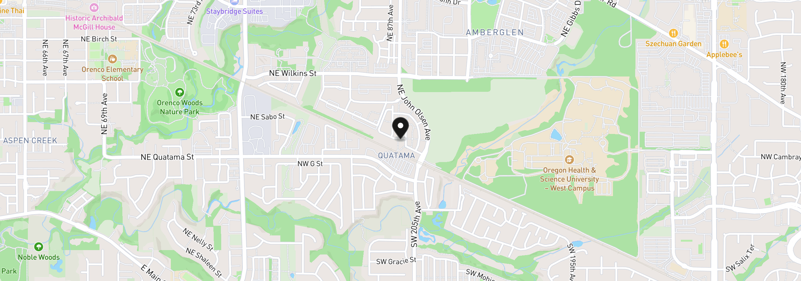 Map showing the location of 627 NE Garswood Ln, Hillsboro, OR 97006