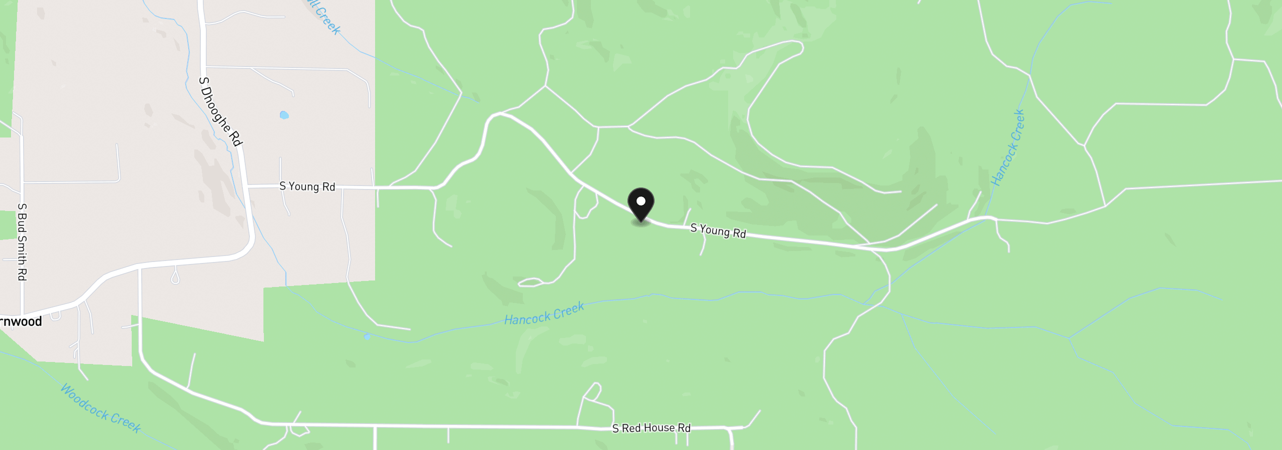 Map showing the location of 20462 S Young Rd, Molalla, OR 97038