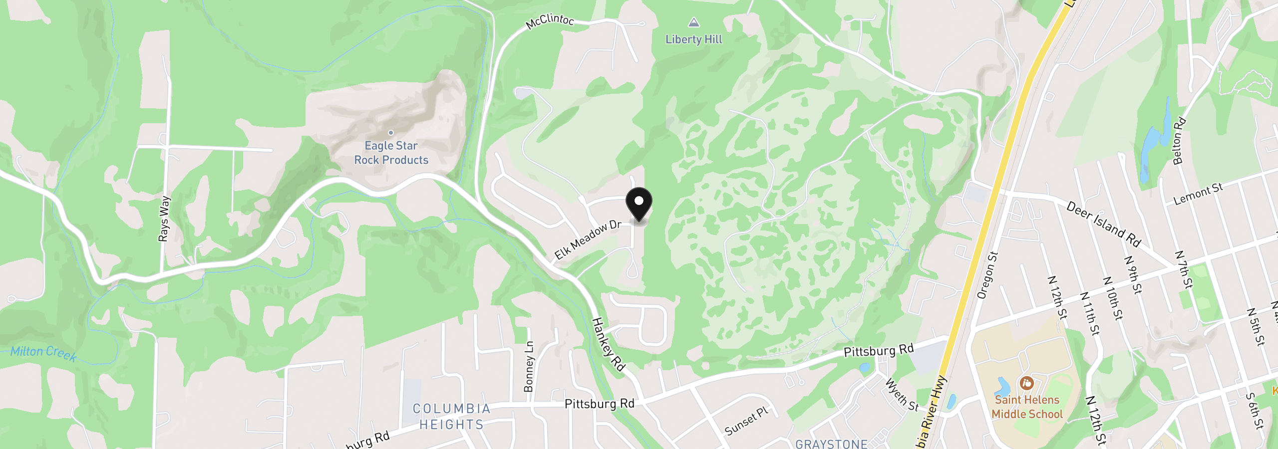 Map showing the location of 60240 Wapiti Dr, St. Helens, OR 97051