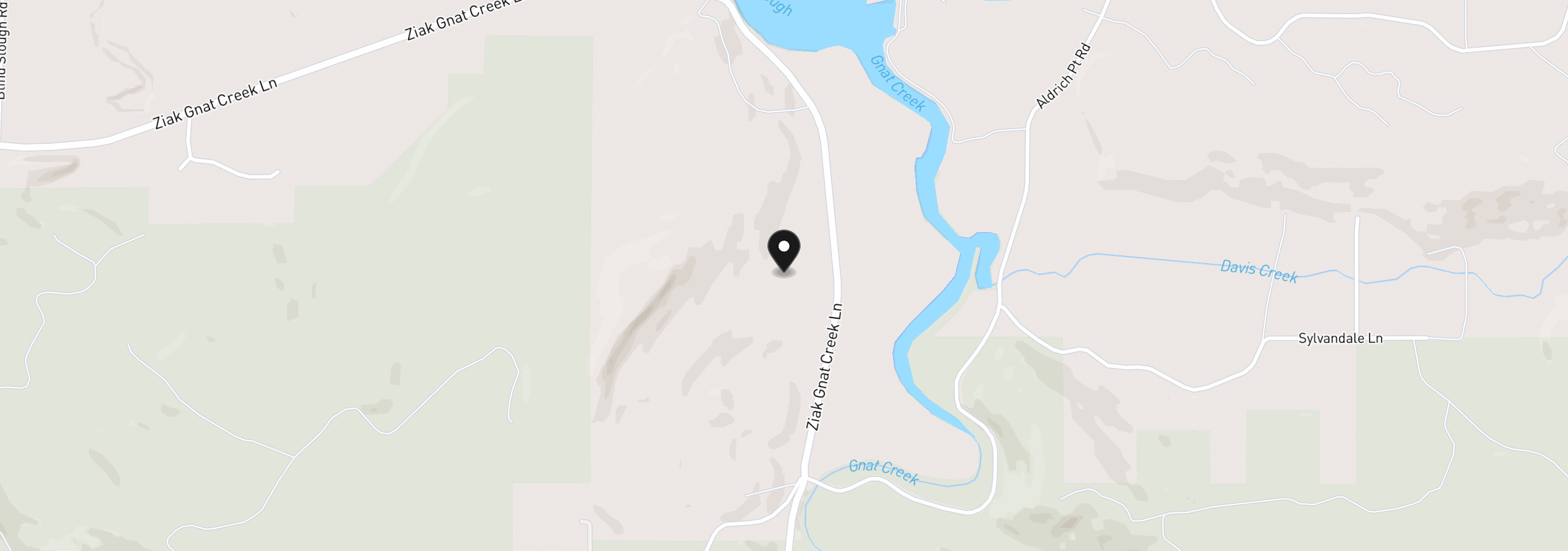 Map showing the location of Ziak-Gnat Creek Ln, Astoria, OR 97103