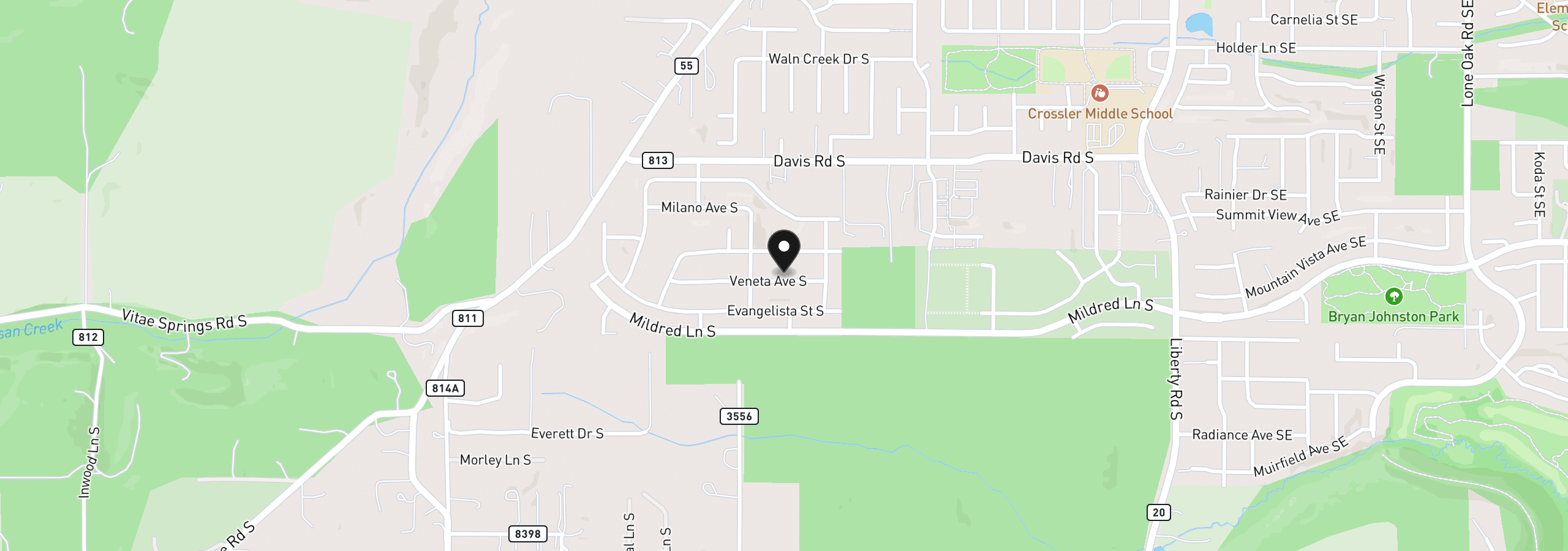 Map showing the location of 2197 Veneta Ave S, Salem, OR 97306