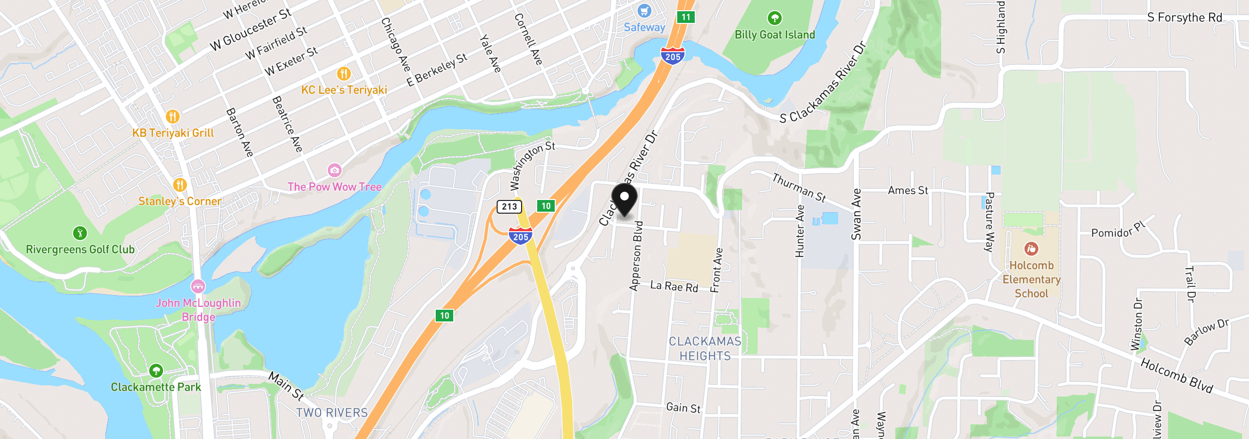 Map showing the location of 15950 Short Ave, Oregon City, OR 97045