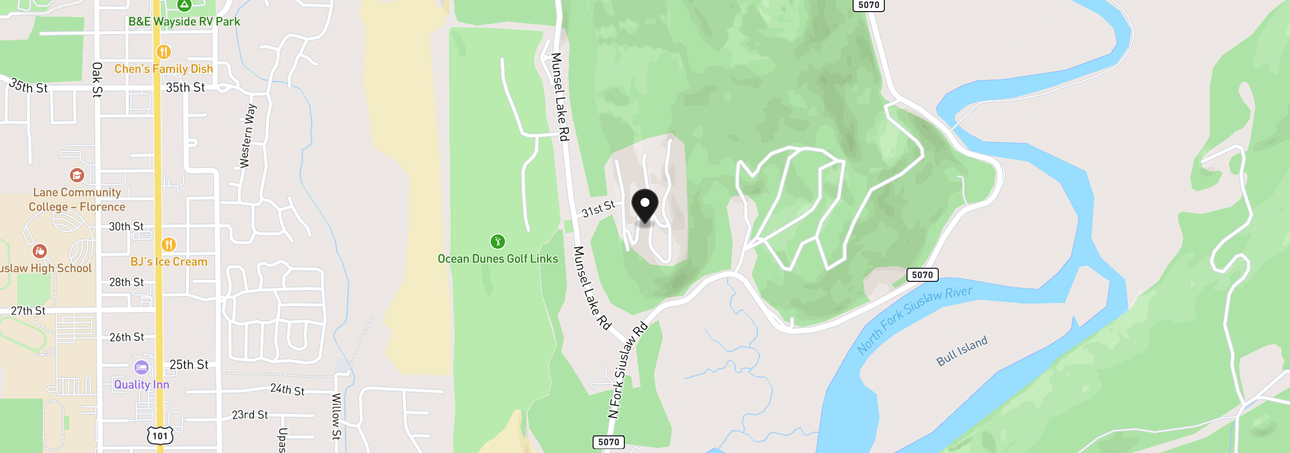 Map showing the location of Ocean View Dr Tl07400, Florence, OR 97439
