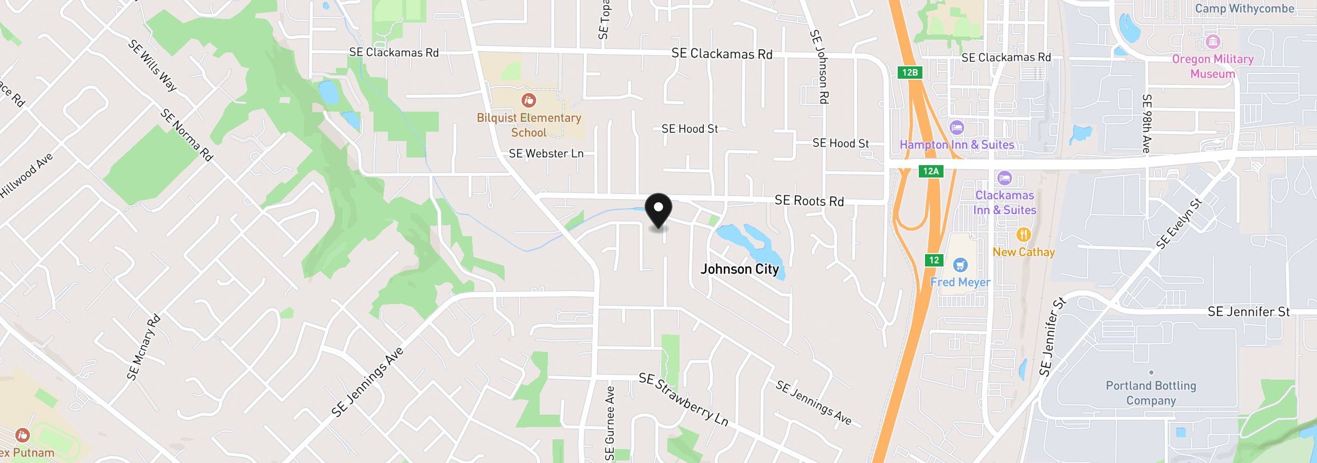 Map showing the location of 16251 SE 79th Ave, Milwaukie, OR 97267
