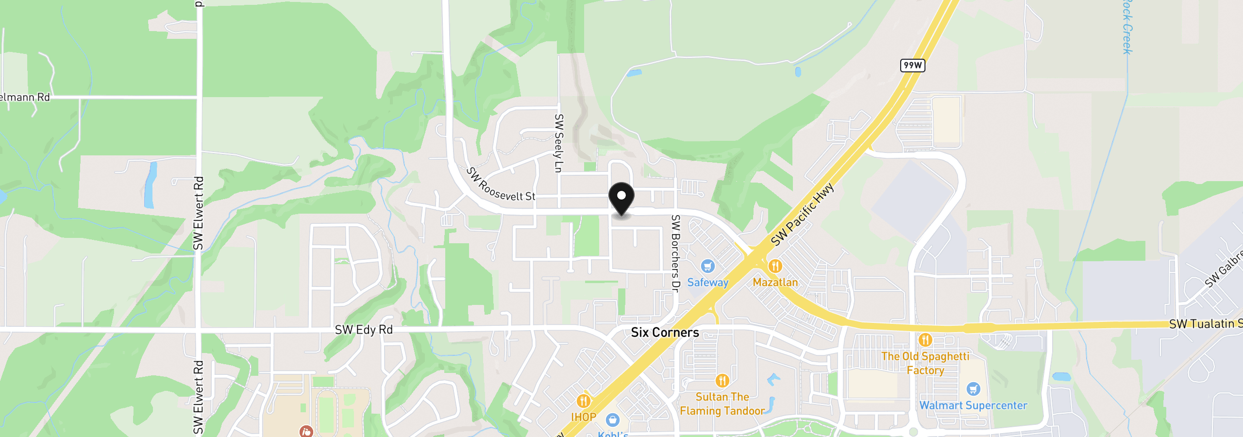 Map showing the location of 20471 SW Roy Rogers Rd, Sherwood, OR 97140