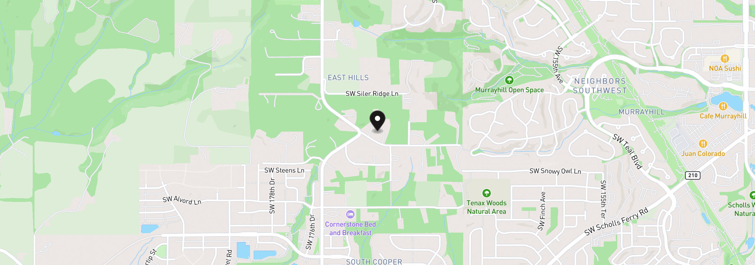 Map showing the location of 17101 SW High Hill Ln, Beaverton, OR 97007