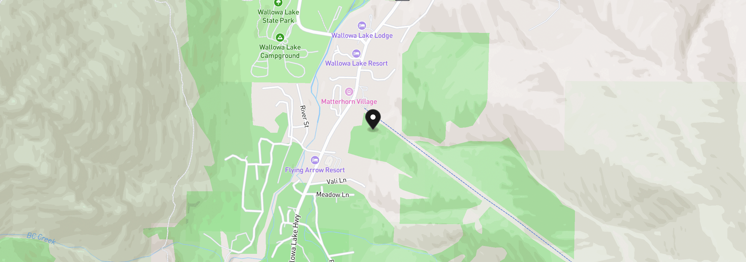 Map showing the location of 84555 Tram Ln, Joseph, OR 97846