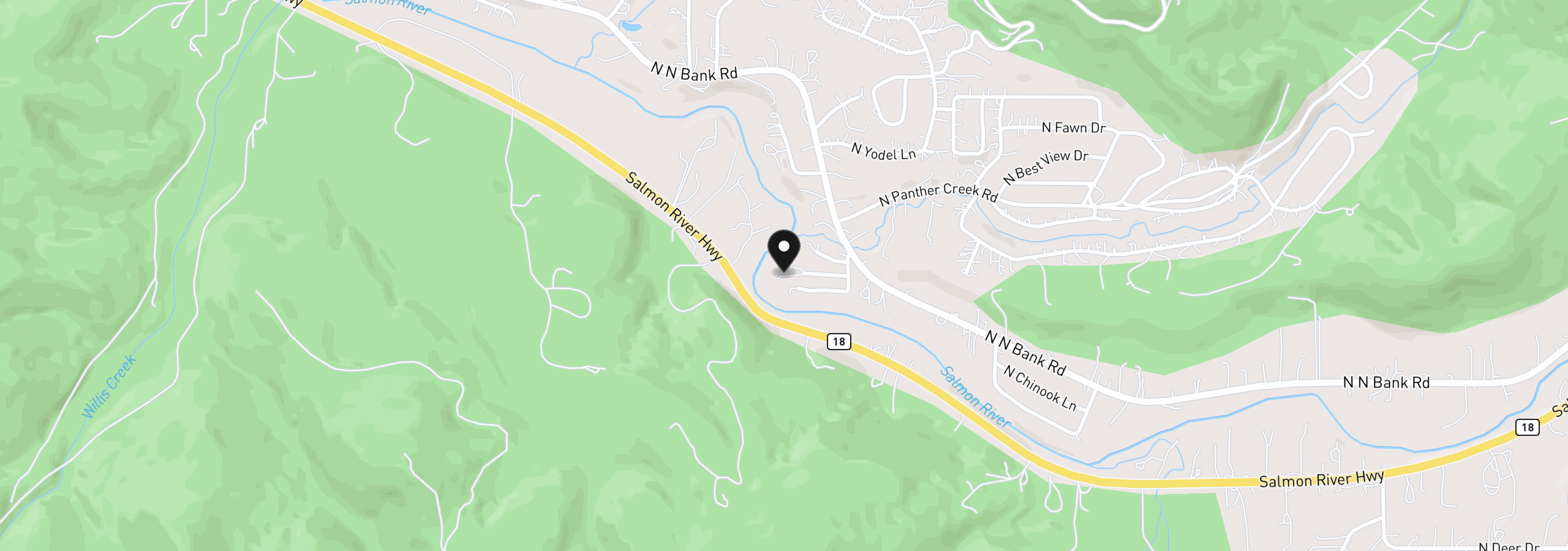 Map showing the location of 71 N Hobby Ct, Otis, OR 97368