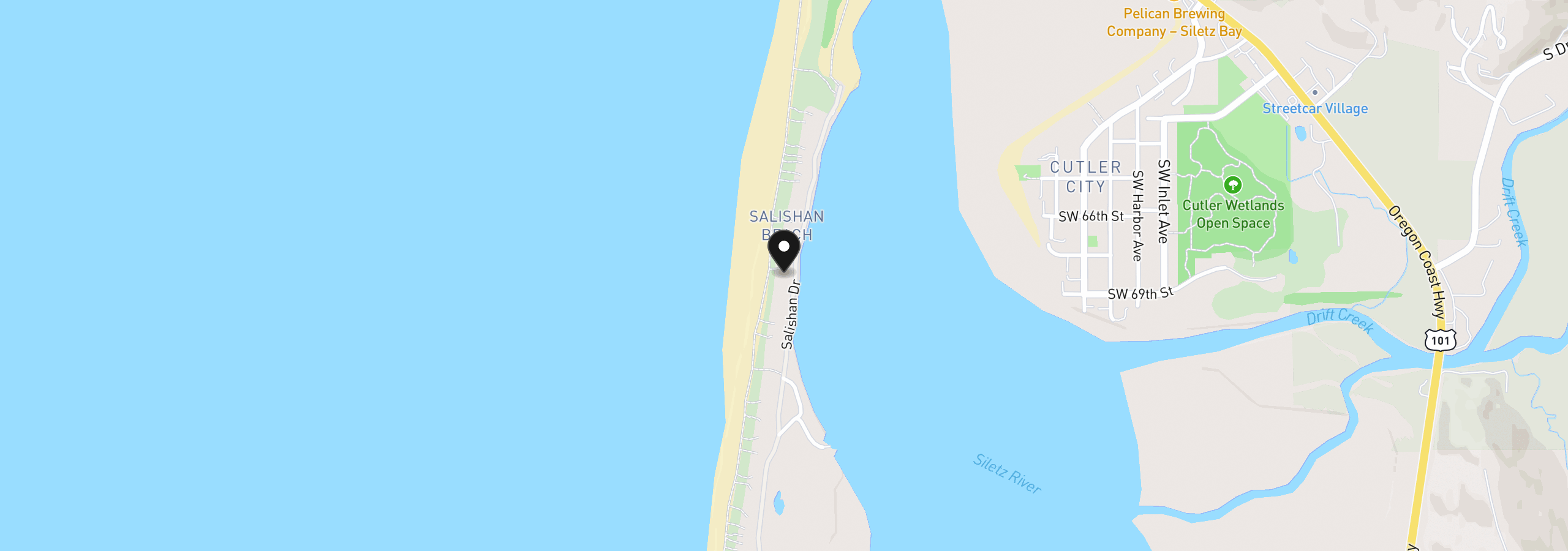Map showing the location of 367 Salishan Dr, Gleneden Beach, OR 97388