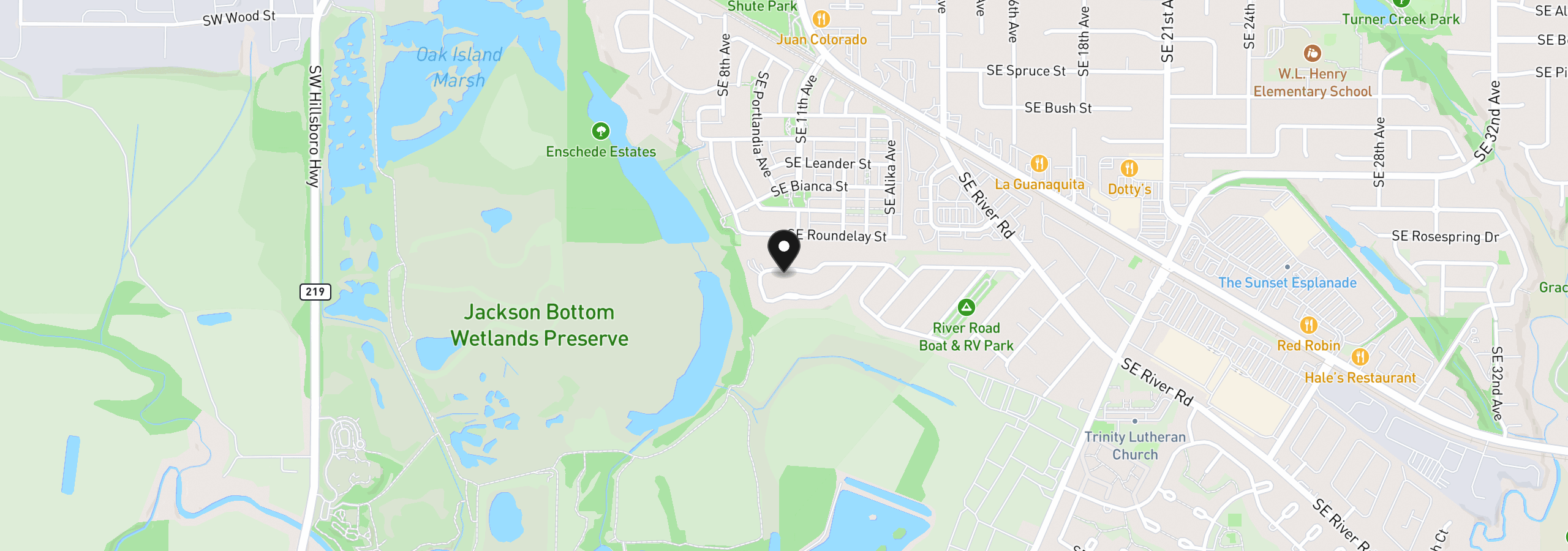 Map showing the location of 1066 SE Fir Grove Loop, Hillsboro, OR 97123