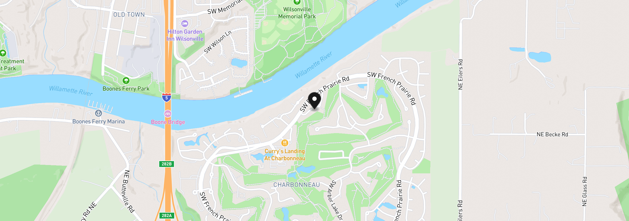 Map showing the location of 7720 SW Village Greens Cir, Wilsonville, OR 97070