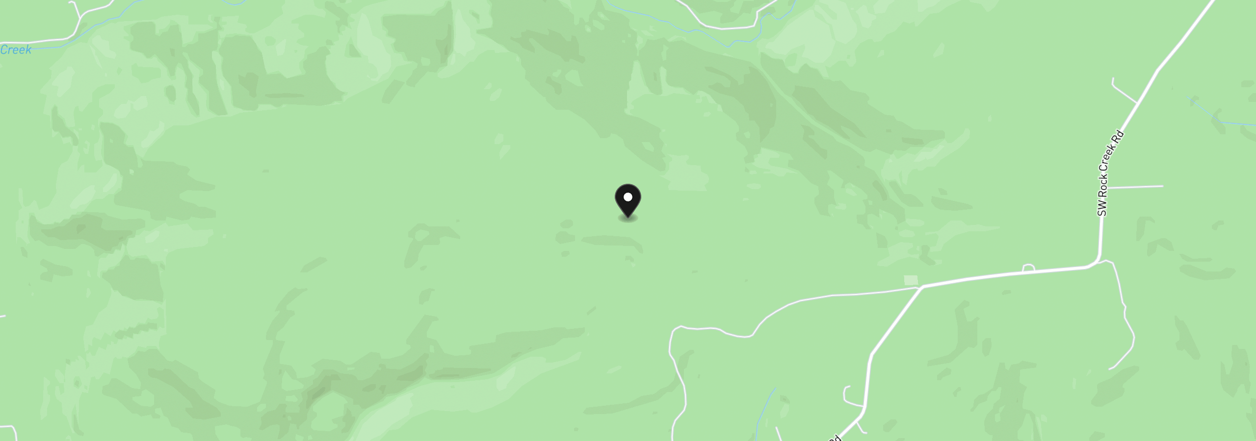 Map showing the location of Rock Creek Rd, Sheridan, OR 97378