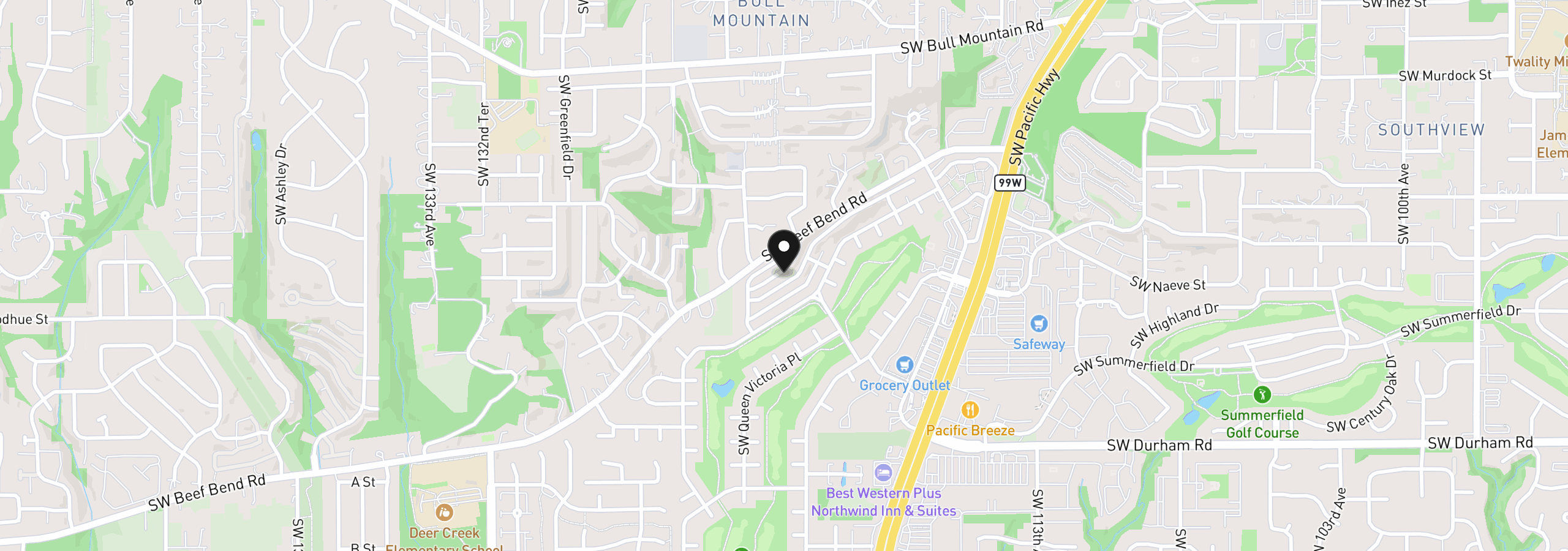 Map showing the location of 12088 SW King Arthur St B, King City, OR 97224