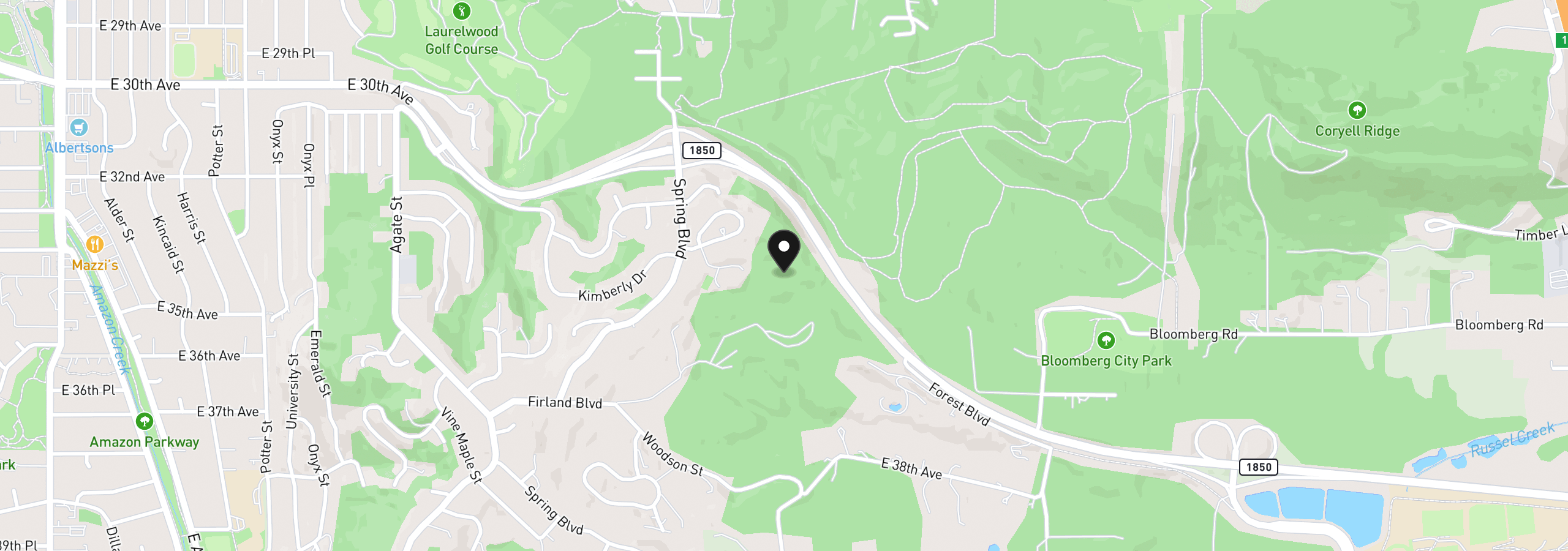 Map showing the location of 2300 Firland Blvd 6800, Eugene, OR 97405