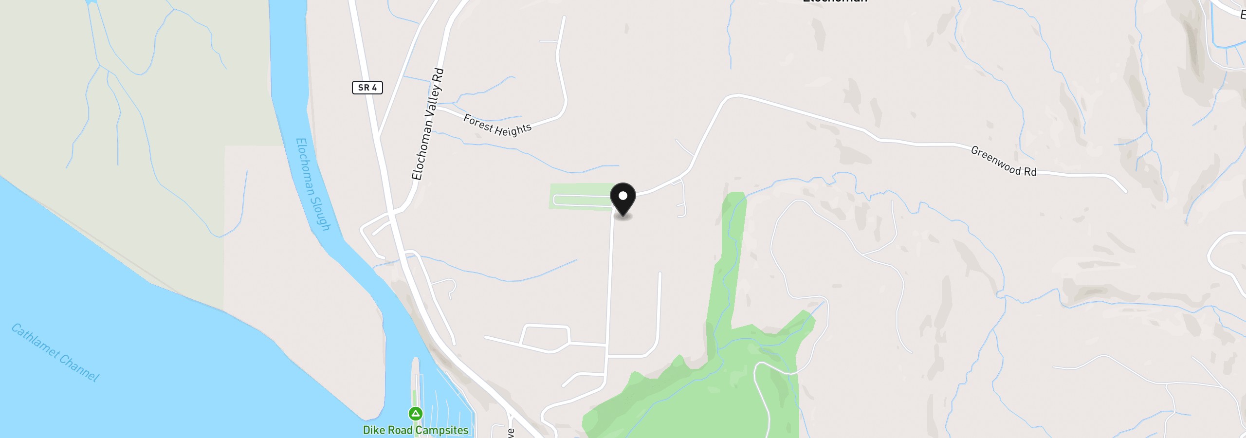 Map showing the location of 126 Greenwood Rd, Cathlamet, Wa 98612