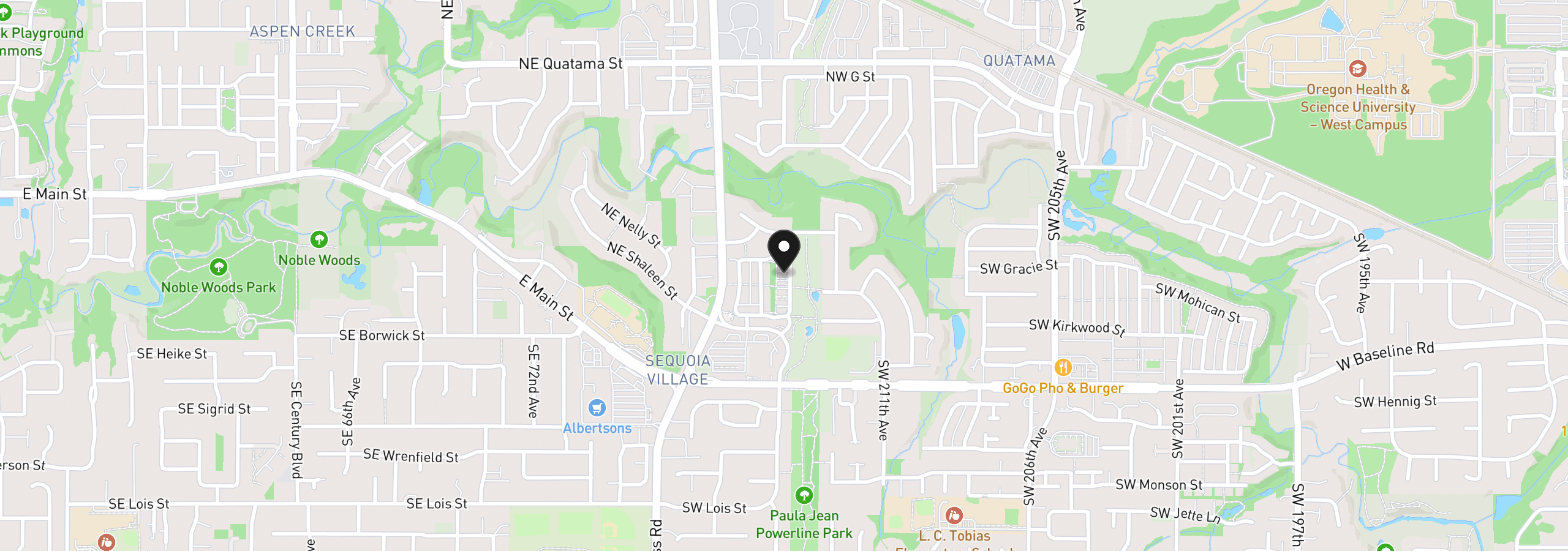 Map showing the location of 187 NE 80th Ave, Hillsboro, OR 97006