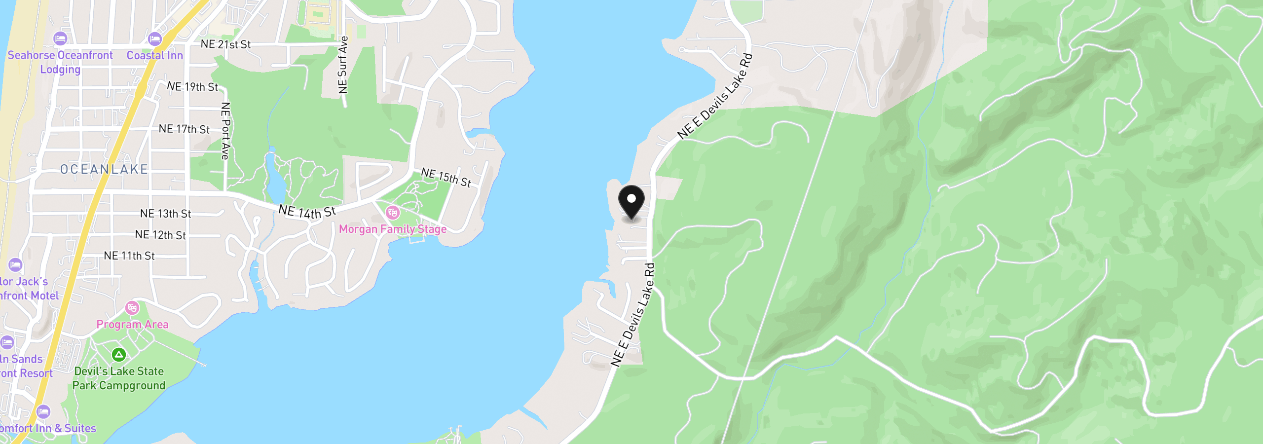 Map showing the location of 1349 NE East Devils Lake Rd, Otis, OR 97368