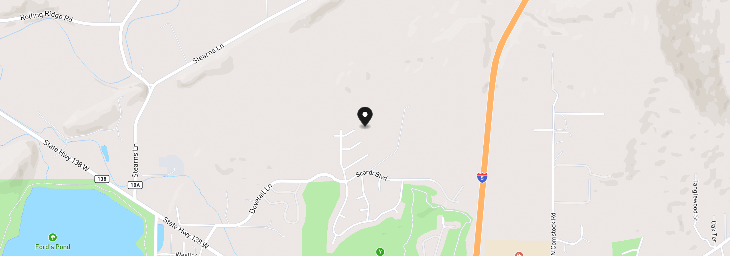 Map showing the location of 924 Durham Ave, Sutherlin, OR 97479