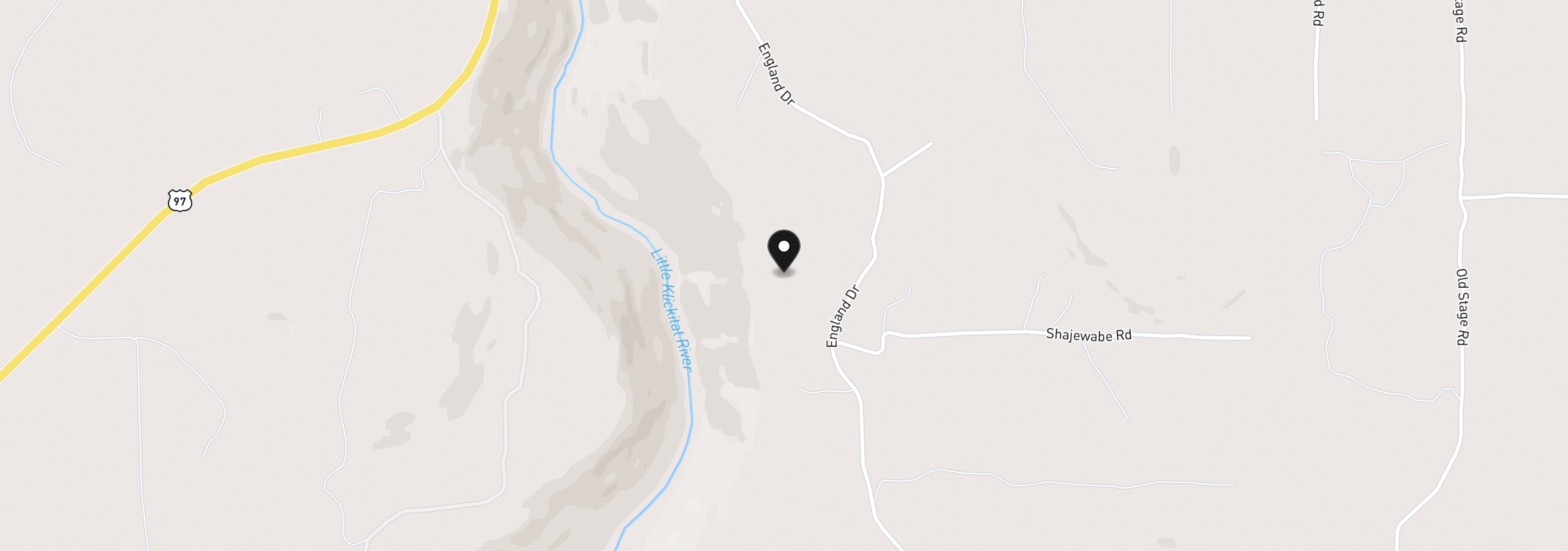 Map showing the location of England Dr, Goldendale, Wa 98620