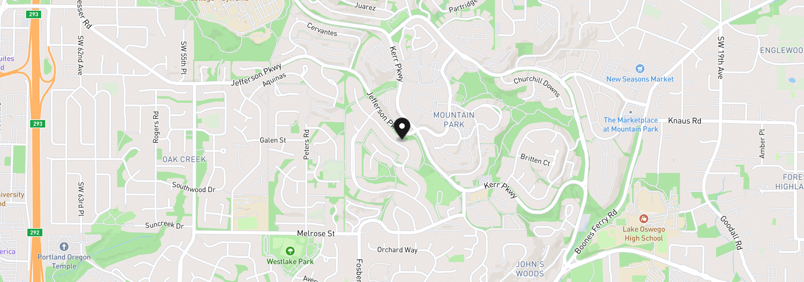 Map showing the location of 35 Da Vinci St, Lake Oswego, OR 97035
