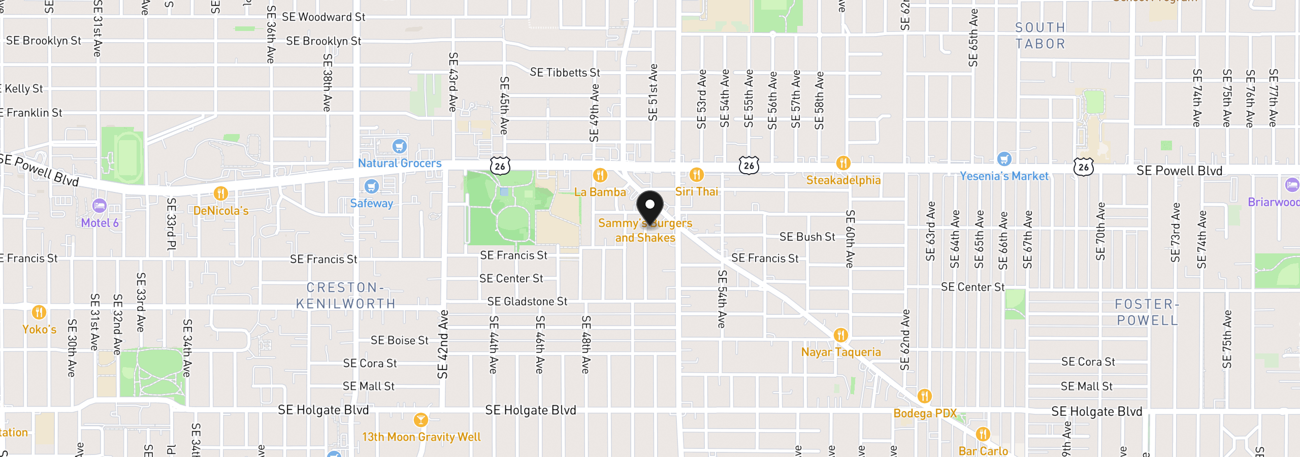 Map showing the location of 3730 SE 51st Ave, Portland, OR 97206