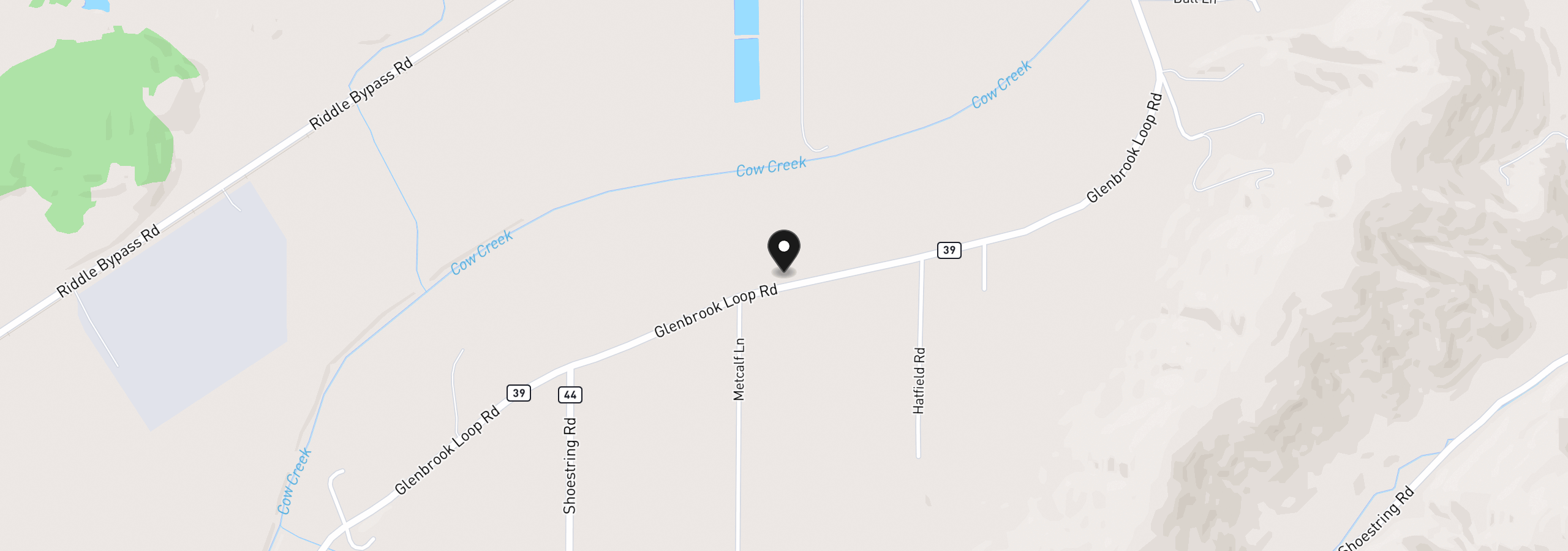 Map showing the location of 1631 Glenbrook Loop Rd, Riddle, OR 97469