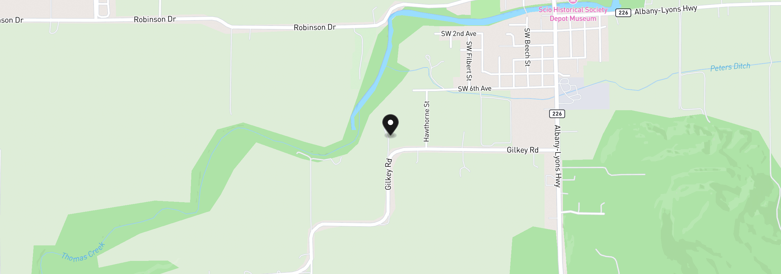 Map showing the location of 38790 Gilkey, Scio, OR 97374
