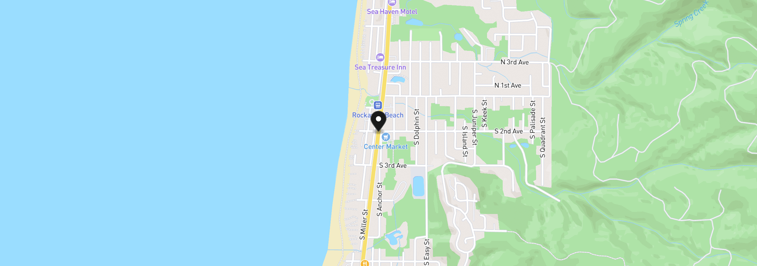 Map showing the location of Longview Loop, Rockaway Beach, OR 97136