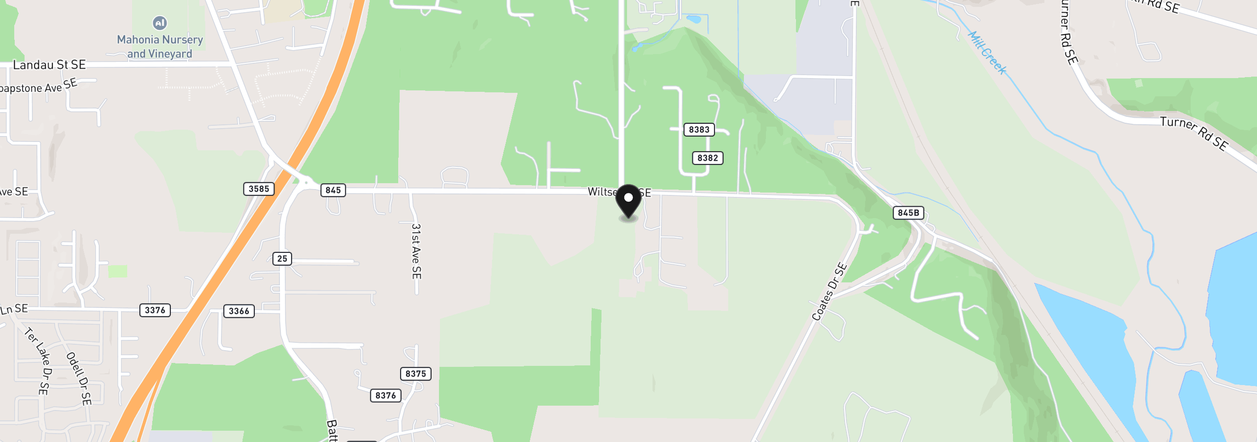 Map showing the location of 3610 Wiltsey St, Salem, OR 97317